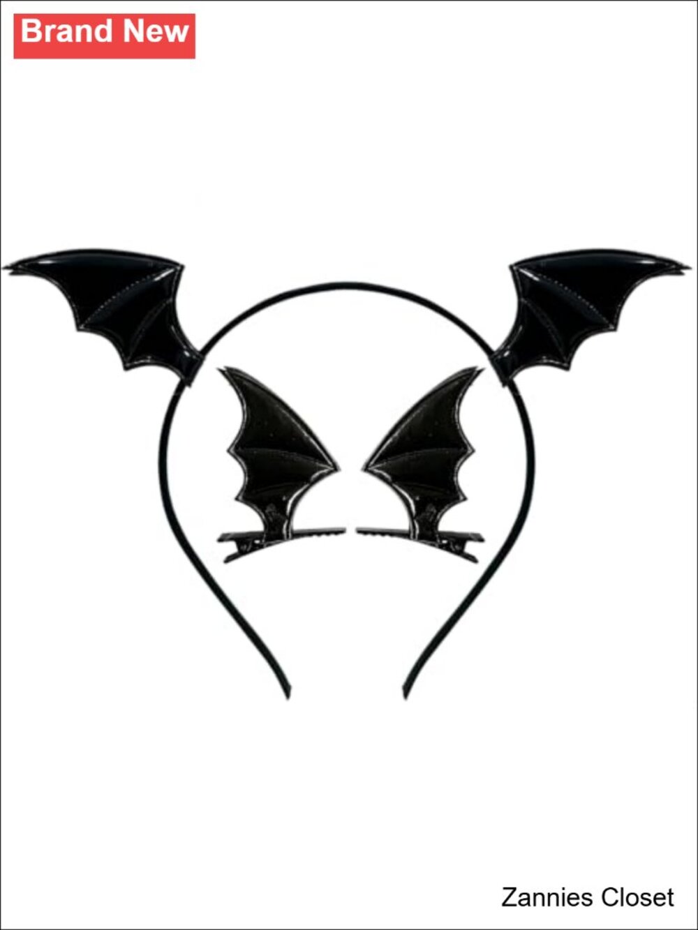 👻 Halloween Bat Wing Headband & Hair Clips Set Cosplay Costume Accessory